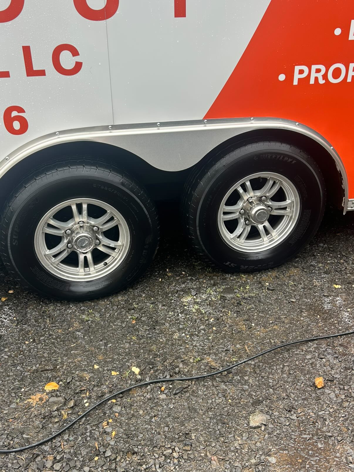 Trailer wheels detailed and clean